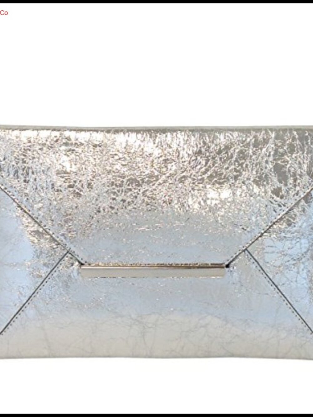 Crushed Metallic Envelope Clutch Detachable Chain Crossbody
